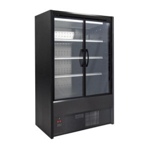 Vetrina Refrigerata Self-Service Nera Cervinho a Porte Battenti - 1200 mm - Zoin
