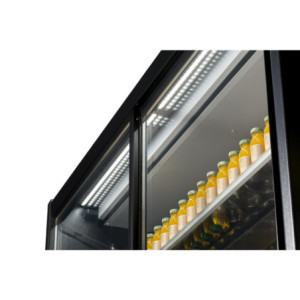 Vetrina Refrigerata Self-Service Nera Cervinho a Porte Battenti - 1200 mm - Zoin