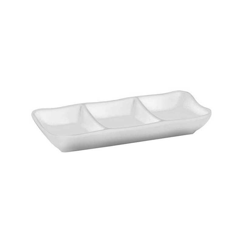 Vassoio per salse triplo in melamina - 19 x 8 cm Vassoio per salse triplo in melamina - 19 x 8 cm