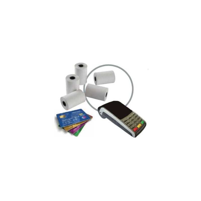 Bobina di carta termica per POS Carte di Credito - 57 x 65 mm - Lotto da 5 Bobina di carta termica per POS Carte di Credito - 57 x 65 mm - Lotto da 5