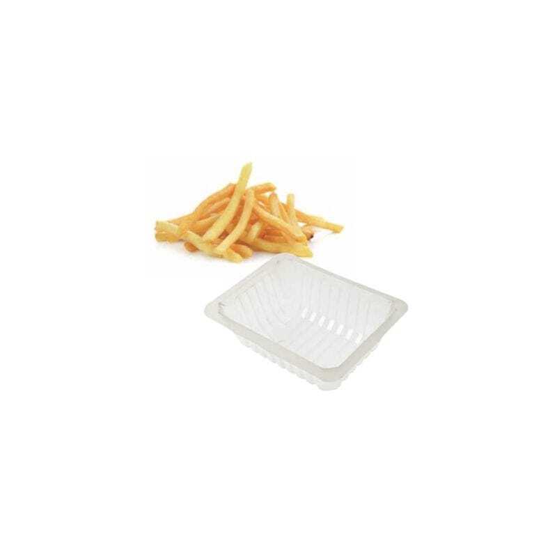 Lot di 1200 vaschette per patatine traslucide - 100 cl Lot di 1200 vaschette per patatine traslucide - 100 cl