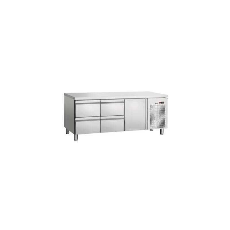 Tavolo Refrigerato 1/1GN - 4 Cassetti - 1 Porta - 1 Ripiano - Bartscher Tavolo Refrigerato 1/1GN - 4 Cassetti - 1 Porta - 1 Ripiano - Bartscher