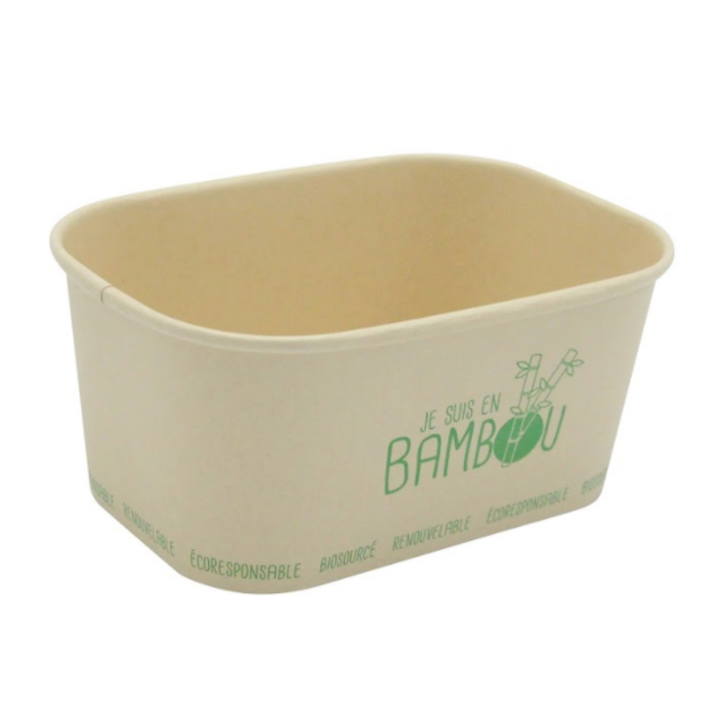 Barca di bambù microonde "Sono di bambù" - 100 cl - Lotto di 50 Barca di bambù microonde "Sono di bambù" - 100 cl - Lotto di 50