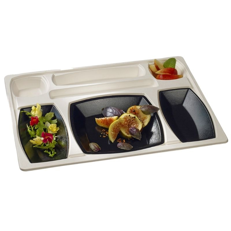 Kit Vassoio Cena Gala Bianco e Nero - 432 x 332 mm - Lotto di 15 Kit Vassoio Cena Gala Bianco e Nero - 432 x 332 mm - Lotto di 15