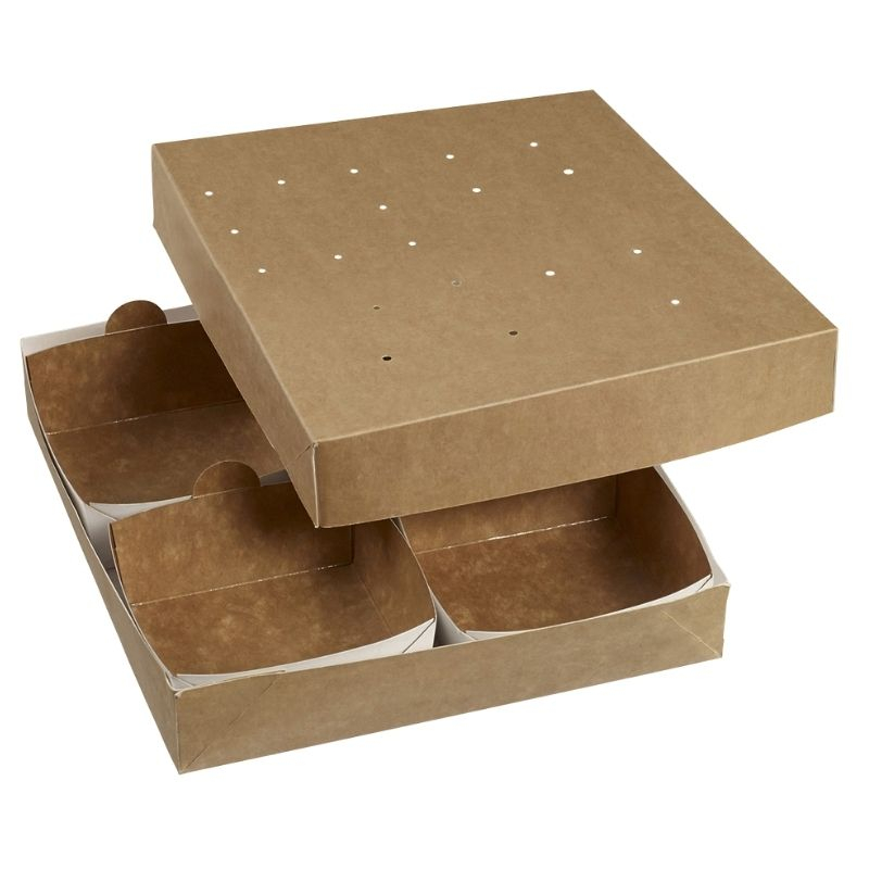Scatola pranzo Modulo 260 per vaschetta di cartone - 260 x 260 mm - Lotto da 160 Scatola pranzo Modulo 260 per vaschetta di cartone - 260 x 260 mm - Lotto da 160