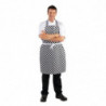 Grembiule Bavaglino A Quadretti Bianchi E Neri 970 X 710 Mm - Abbigliamento da chef bianco - Fourniresto