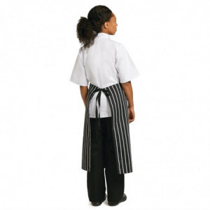 Grembiule da cucina a righe bianche e nere 760 x 970 mm - Abbigliamento da chef bianco - Fourniresto