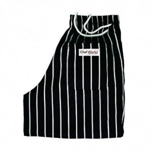 Pantaloni da cucina unisex a righe nere e bianche - Taglia XL - Chef Works - Fourniresto