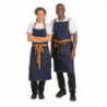 Grembiule da cameriere in denim blu con cintura in cotone 1000 x 700 mm - Whites Chefs Clothing - Fourniresto