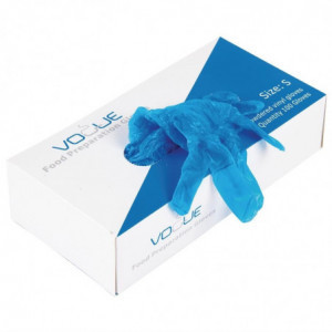 Guanti alimentari in vinile con polvere blu taglia XL - Lotto da 100 - Vogue - Fourniresto