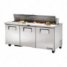 Bancone di preparazione in acciaio inossidabile 3 porte 538 L - TRUE - Fourniresto