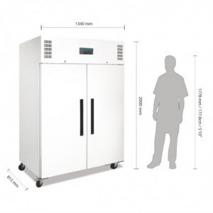 Armadio Frigorifero Positivo Bianco Gn 2/1 Doppia Porta 1200 L - Polar - Fourniresto
