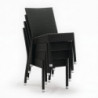 Sedia in rattan impilabile grigio antracite - Set da 4 - Bolero - Fourniresto
