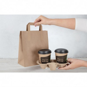Grande Borsa di Carta Riciclabile Marrone 305 X 254 Mm - Lotto di 250 - Fiesta Green - Fourniresto