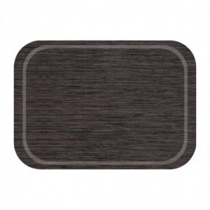 Vassoio da servizio antiscivolo in melamina Wengé 375 x 265 mm - Roltex - Fourniresto