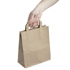Piccola borsa di carta riciclata marrone 215 x 180 mm - Lotto da 250 - Fiesta Green - Fourniresto