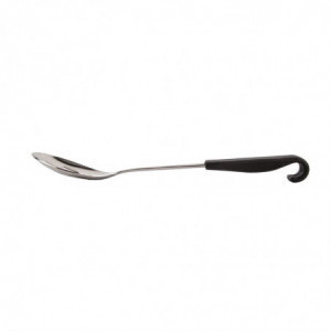 Cucchiaio da portata forato con manico nero in acciaio inossidabile 340 mm - Vogue - Fourniresto