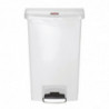 Cestino a pedale frontale Slim Jim StepOn bianco 50L - Rubbermaid - Fourniresto