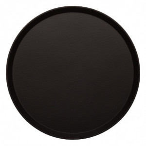 Piatto Rotondo in Fibra di Vetro Antiscivolo Nero Treadlite Ø 405 mm - Cambro - Fourniresto