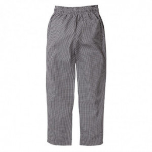 Pantaloni da cucina unisex Vegas a quadretti neri e bianchi taglia XXL - Abbigliamento da chef Whites - Fourniresto