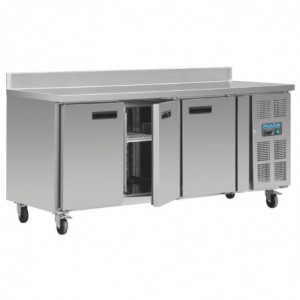 Tavolo Frigorifero Negativo 3 Porte Con Schienale Serie U - 417L - Polar -