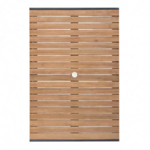 Tavolo Rettangolare in Acciaio e Acacia - 120 cm - Bolero - Fourniresto
