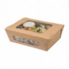 Barquette per insalata Kraft riciclabili con finestra in acetato - 825 ml - Lotto da 200 - Colpac