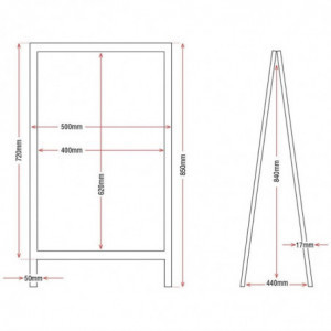 Pannello da marciapiede con cornice in legno 1200 x 700 mm - Olympia - Fourniresto