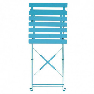 Sedie da terrazza in acciaio - blu turchese - Set di 2 - Bolero - Fourniresto