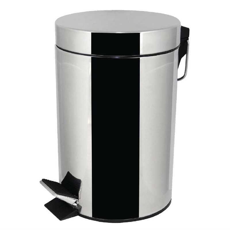 Cestino per rifiuti con pedale in acciaio inossidabile - 3L - FourniResto Cestino per rifiuti con pedale in acciaio inossidabile - 3L - FourniResto