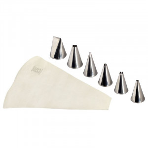 Scatola di 6 boccole in acciaio inossidabile con tasca in cotone 300 mm - Tellier