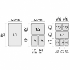 Bac Gastronorm in polipropilene GN 1/1 graduato - 28 L - P 200 mm