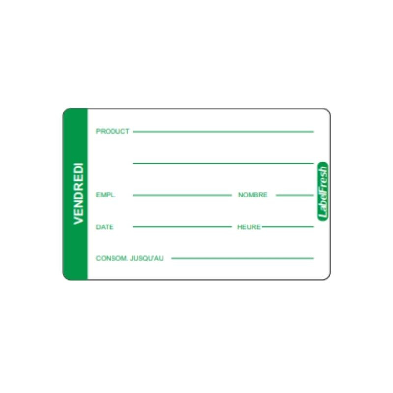 Etichetta di tracciabilità LabelFresh Pro - Venerdì - 70 x 45 mm - Confezione da 500 - LabelFresh Etichetta di tracciabilità LabelFresh Pro - Venerdì - 70 x 45 mm - Confezione da 500 - LabelFresh