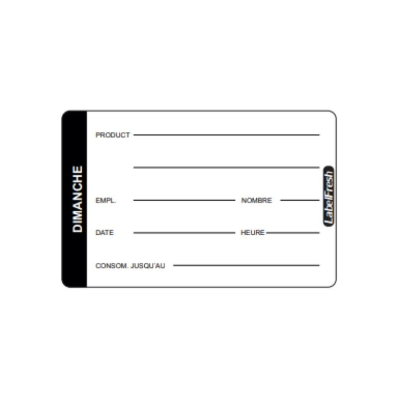 Etichetta di tracciabilità LabelFresh Pro - Domenica - 70 x 45 mm - Lotto da 500 - LabelFresh