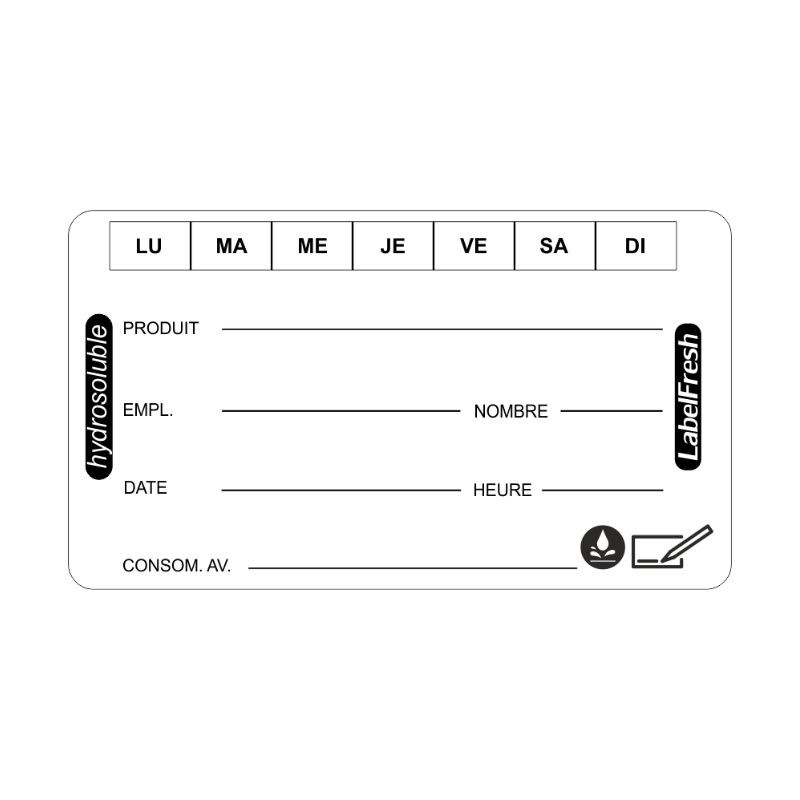 Etichette di tracciabilità - LabelFresh Solubile - 60 x 30 mm - Lotto di 250 - LabelFresh Etichette di tracciabilità - LabelFresh Solubile - 60 x 30 mm - Lotto di 250 - LabelFresh
