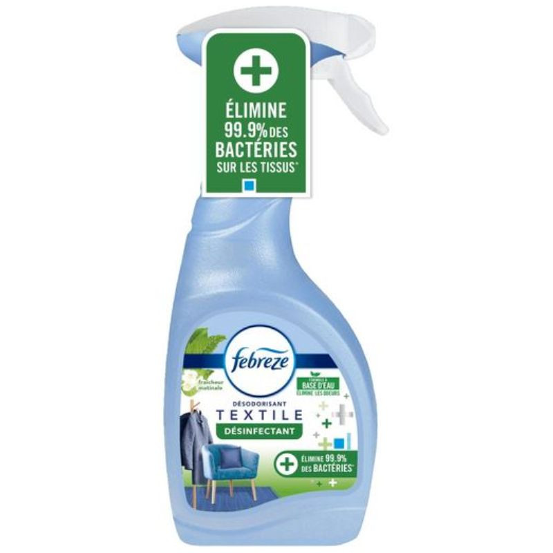 Spray Disinfettante Tessile - Rugiada del Mattino - 500 ml - FEBREZE Spray Disinfettante Tessile - Rugiada del Mattino - 500 ml - FEBREZE