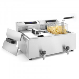 Friggitrice Profi Line con rubinetto di scarico digitale - 2 x 8 l - Marca HENDI - Fourniresto