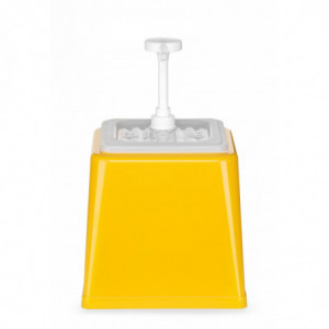 Distributore di salsa con pompa - Giallo - 2,5 L - Hendi