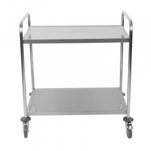 Carrello Inox 2 Ripiani Dynasteel - Professionale per la ristorazione. Solido, maneggevole e robusto.