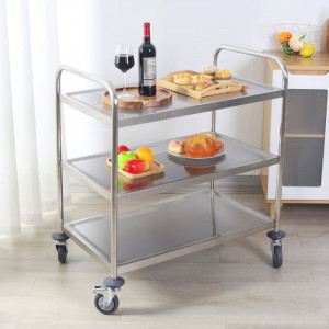 Carrello Inox 3 Ripiani Dynasteel - Robusto e funzionale per i professionisti della ristorazione