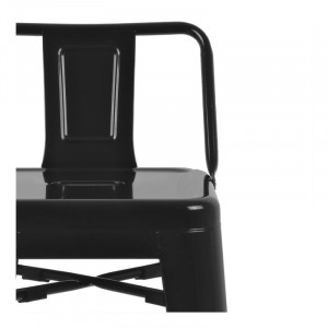 Sgabelli alti in acciaio nero con schienale - Set di 4 | Bolero
