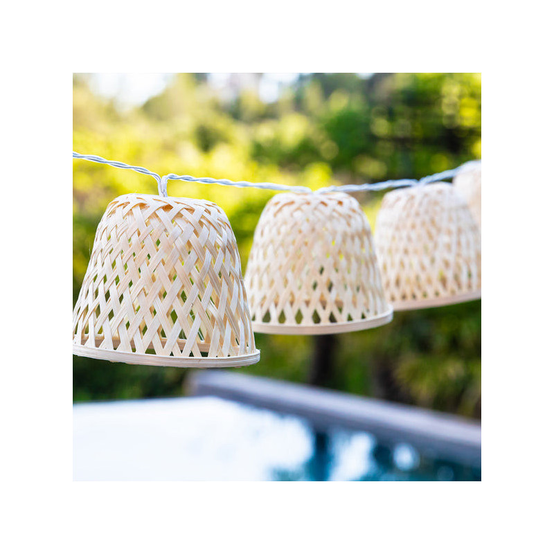 Ghirlanda luminosa in bambù solare e a LED con presa - Chill Hybrid - Lumisky Ghirlanda luminosa in bambù solare e a LED con presa - Chill Hybrid - Lumisky