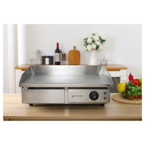Piastra Elettrica Professionale Dynasteel - Liscia 55 cm: Piastra in acciaio inox, cottura omogenea e rapida