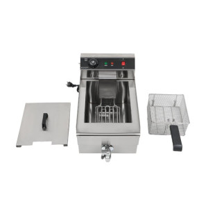 Friggitrice Professionale 13L con Scarico in Acciaio Inossidabile - Dynasteel