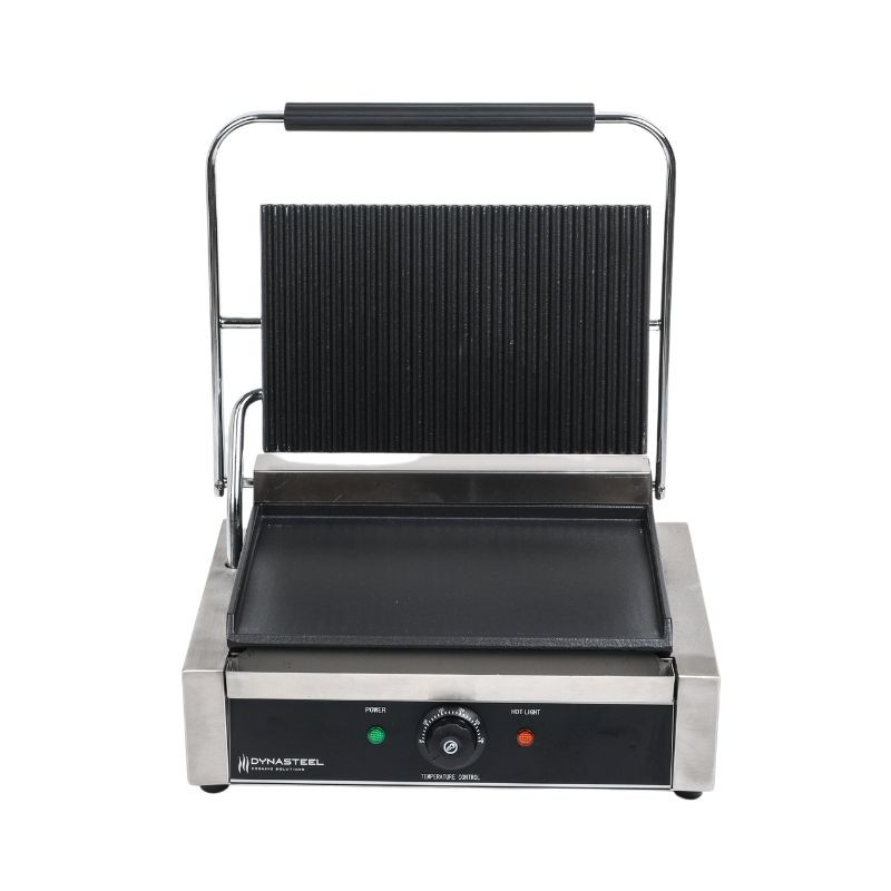 Piastra per Panini Grande Superficie Rigata/Liscia Dynasteel - Cottura professionale perfetta per ristoranti e snack Piastra per Panini Grande Superficie Rigata/Liscia Dynasteel - Cottura professionale perfetta per ristoranti e snack
