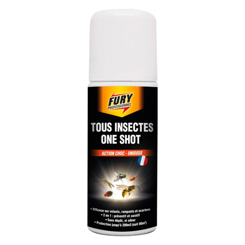 Bombe Azione Shock Volante, Strisciante e Acari - Monodose 200ml - Marca Fury Bombe Azione Shock Volante, Strisciante e Acari - Monodose 200ml - Marca Fury
