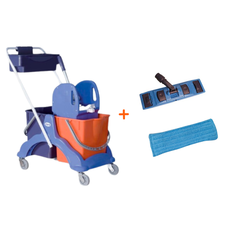Kit Carrello Lavaggio con Supporto e Frangia - 2 x 15 L | Azurdi Kit Carrello Lavaggio con Supporto e Frangia - 2 x 15 L | Azurdi
